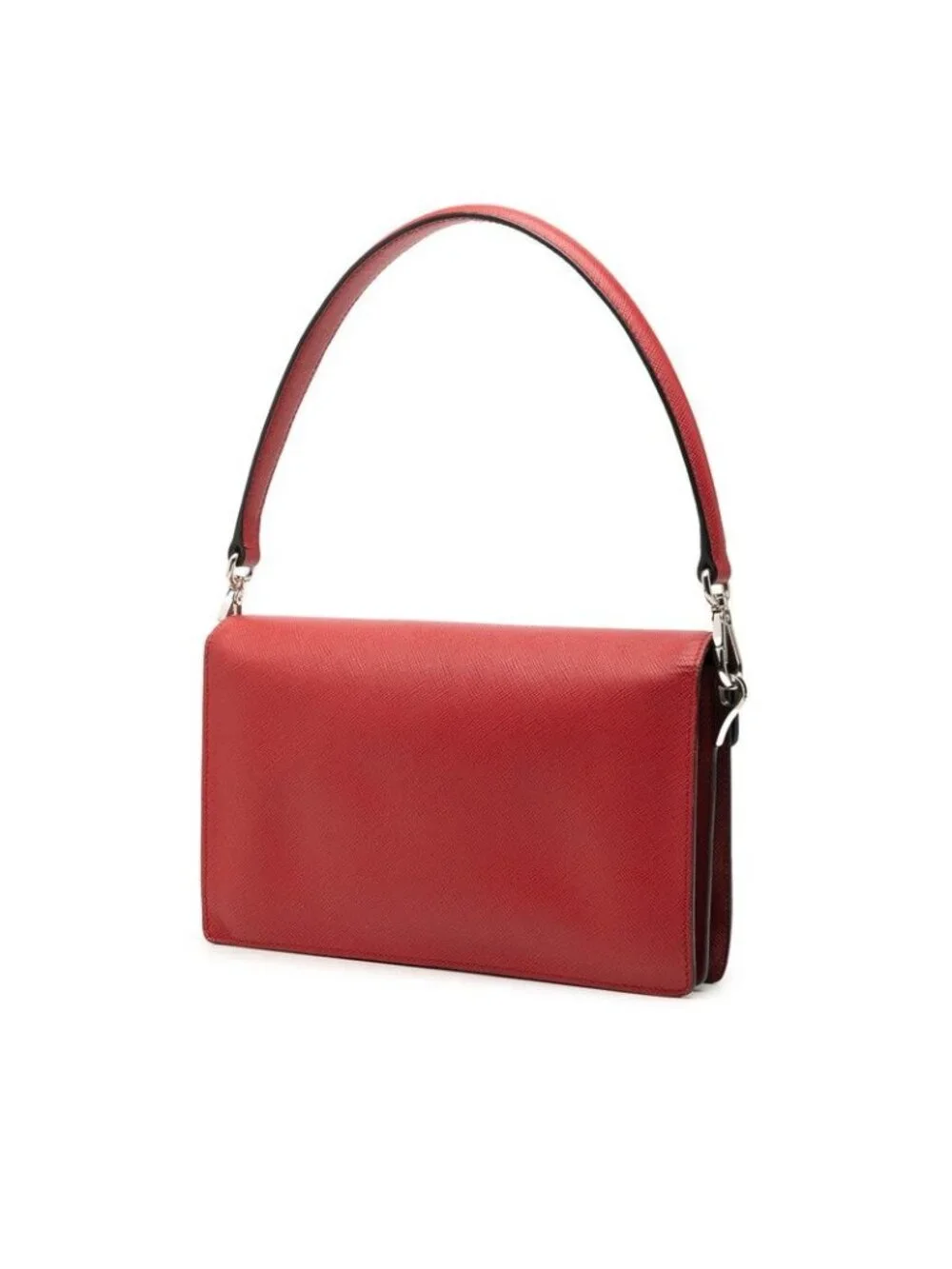 Prada Saffiano 2-Way Crossbody Shoulder Bag Red Leather